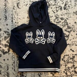 Psycho bunny youth size small navy and white hoodie